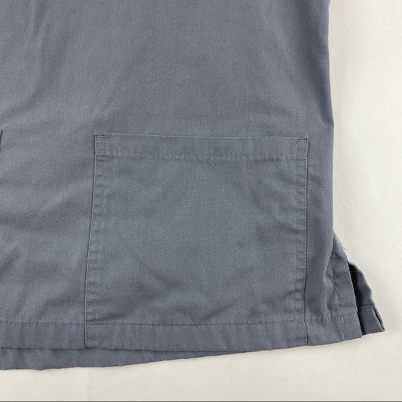 Urbane Scrub Top Womens Small Gray Pockets Vneck Short Sleeve - Picture 5 of 8